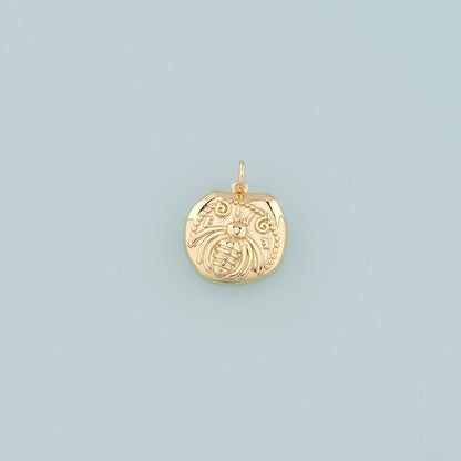 18K Gold Filled Beetle Pendant,Dainty Insect Charm Bracelet Necklace for DIY Jewelry Making Supply