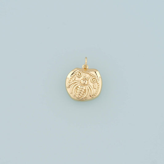 18K Gold Filled Beetle Pendant,Dainty Insect Charm Bracelet Necklace for DIY Jewelry Making Supply