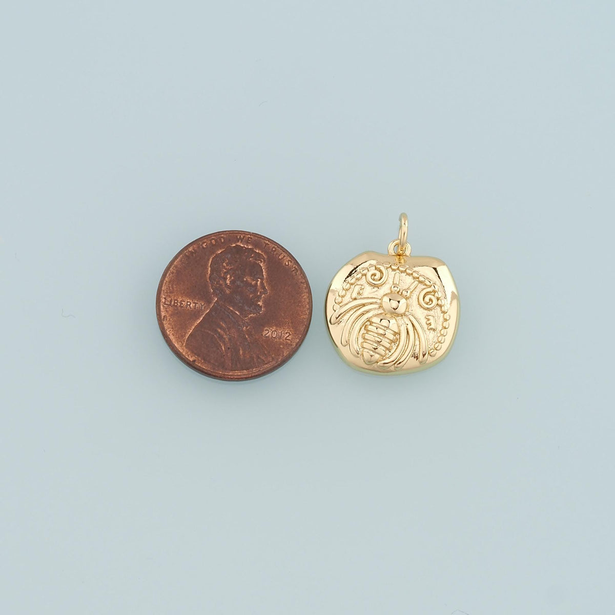 18K Gold Filled Beetle Pendant,Dainty Insect Charm Bracelet Necklace for DIY Jewelry Making Supply