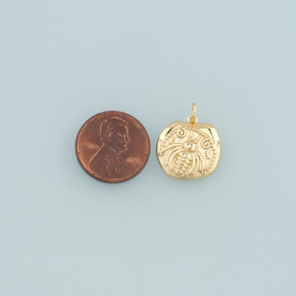 18K Gold Filled Beetle Pendant,Dainty Insect Charm Bracelet Necklace for DIY Jewelry Making Supply