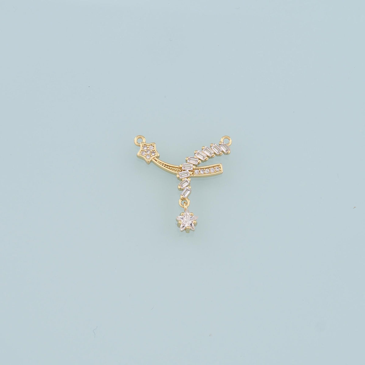 18K Gold Filled Star CZ Charm Pendant for Jewelry Making
