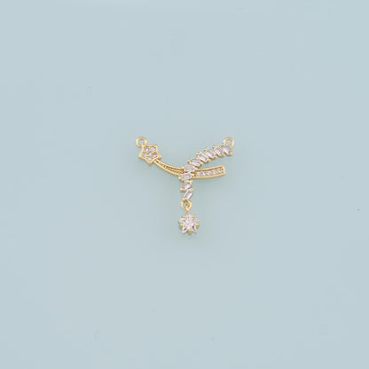 18K Gold Filled Star CZ Charm Pendant for Jewelry Making