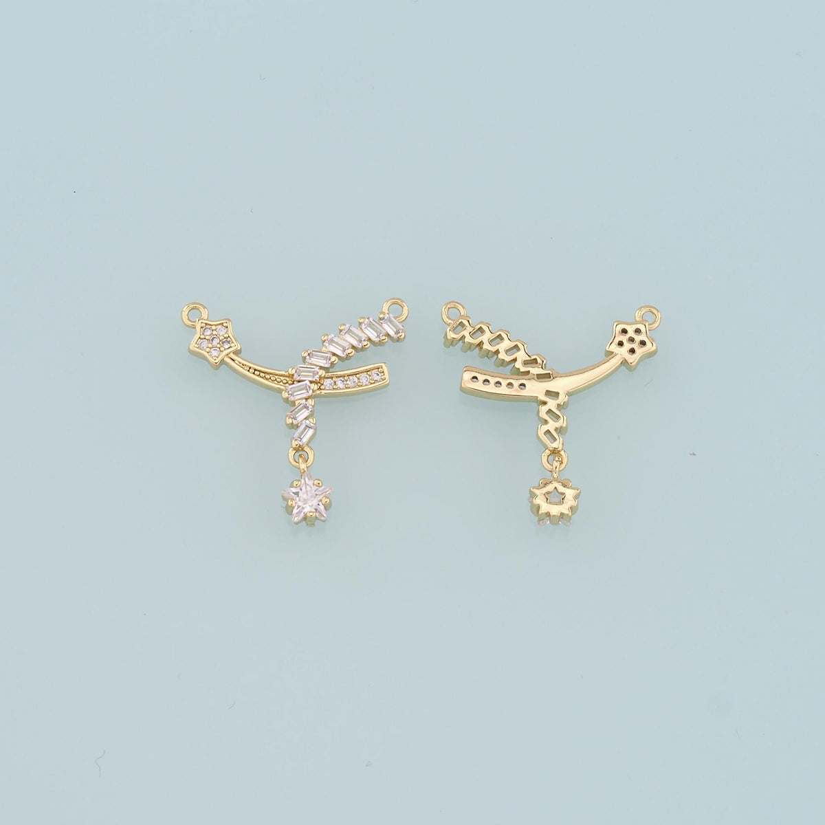 18K Gold Filled Star CZ Charm Pendant for Jewelry Making