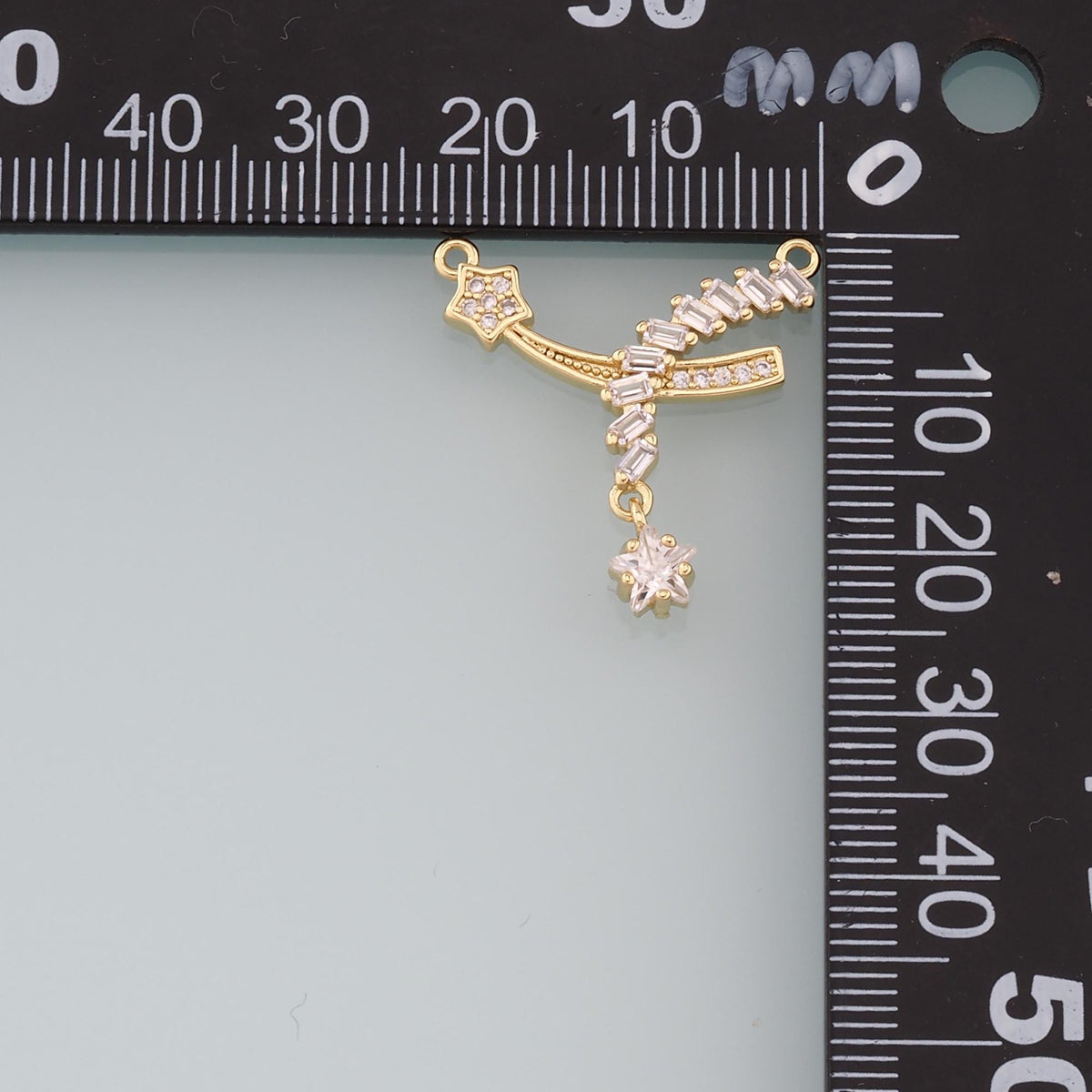 18K Gold Filled Star CZ Charm Pendant for Jewelry Making