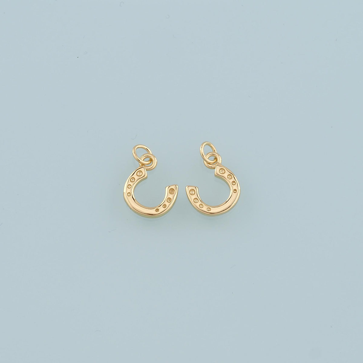 18K Gold Filled Horseshoe Pendant,Dainty Horseshoe Charm Bracelet Necklace for DIY Jewelry Making Supply