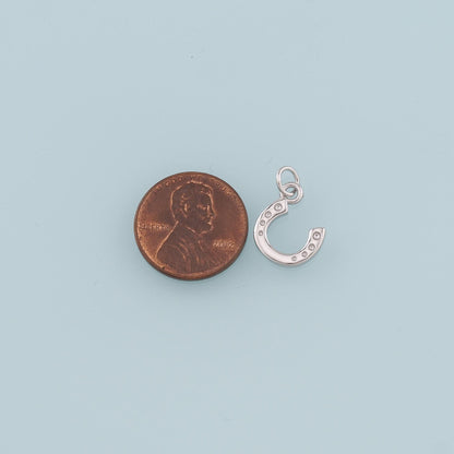 18K Gold Filled Horseshoe Pendant,Dainty Horseshoe Charm Bracelet Necklace for DIY Jewelry Making Supply