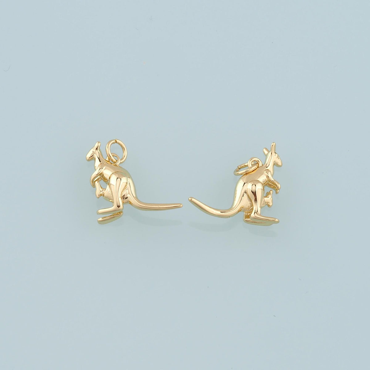 18K Gold Filled Kangaroo Pendant,Dainty Kangaroo Charm Bracelet Necklace for DIY Jewelry Making Supply