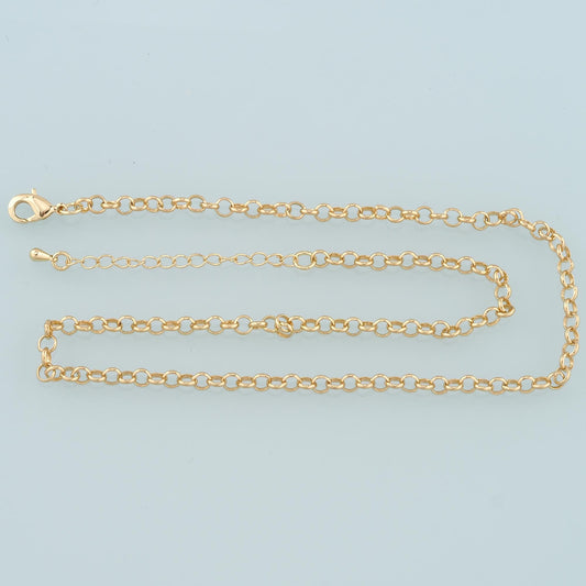 Gold Round Chain,18K Gold Filled Round for Necklace Bracelet DIY Jewelry Making Supply