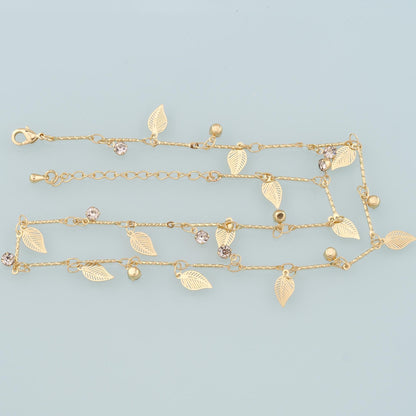 Gold Leaf Chain,18K Gold Filled Leaf for Necklace Bracelet DIY Jewelry Making Supply