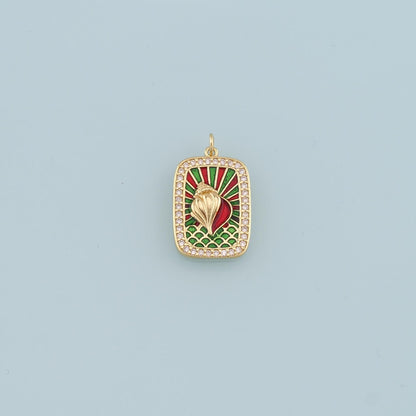 Gold Conch Charms,18K Gold Filled Conch Shell Pendant,Enamel Conch Shell Charm Bracelet Necklace for DIY Jewelry Making Suppl