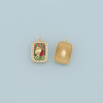 Gold Conch Charms,18K Gold Filled Conch Shell Pendant,Enamel Conch Shell Charm Bracelet Necklace for DIY Jewelry Making Suppl