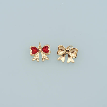 18K Gold Filled Bow Charm Pendant for Jewelry Making