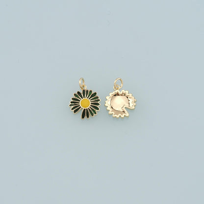 Gold daisy Charms,18K Gold Filled daisy Pendant,daisy Charm Bracelet Necklace for DIY Jewelry Making Supply