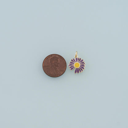 Gold daisy Charms,18K Gold Filled daisy Pendant,daisy Charm Bracelet Necklace for DIY Jewelry Making Supply