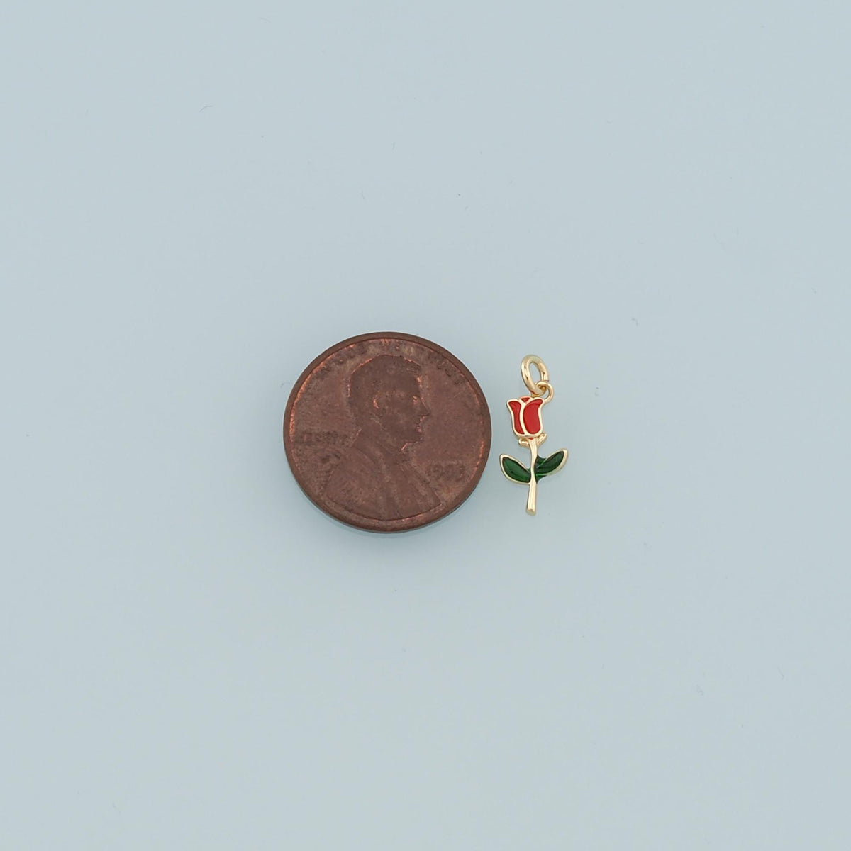 18K Gold Filled Enamel Flower Charm Pendant for Jewelry Making