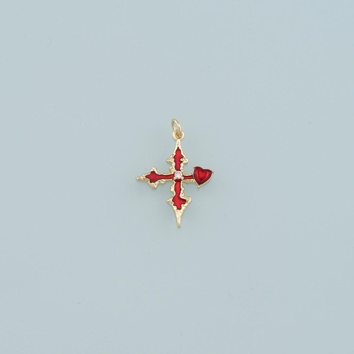 Gold Cross Charms,18K Gold Filled Enamel Cross Pendant,Protect Religious Charm Bracelet Necklace for DIY Jewelry Making Suppl