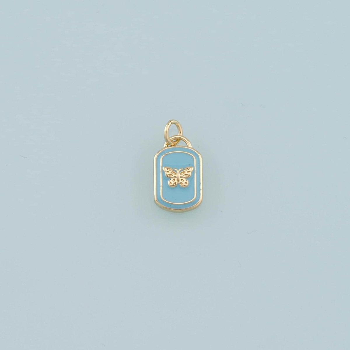 18K Gold Filled Butterfly Enamel Charm Pendant for Jewelry Making