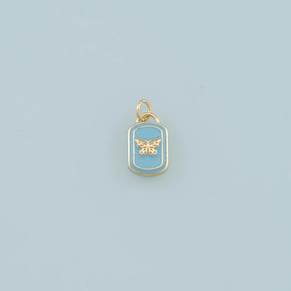 18K Gold Filled Butterfly Enamel Charm Pendant for Jewelry Making
