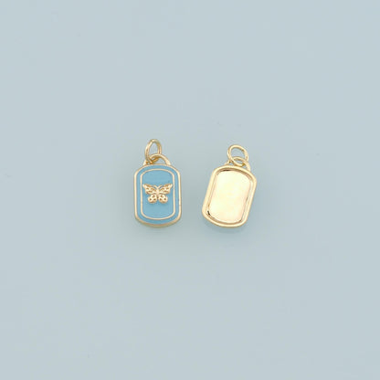 18K Gold Filled Butterfly Enamel Charm Pendant for Jewelry Making