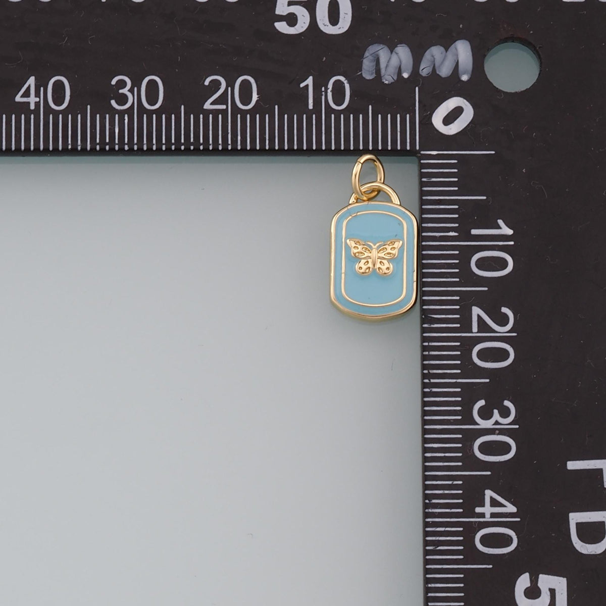 18K Gold Filled Butterfly Enamel Charm Pendant for Jewelry Making