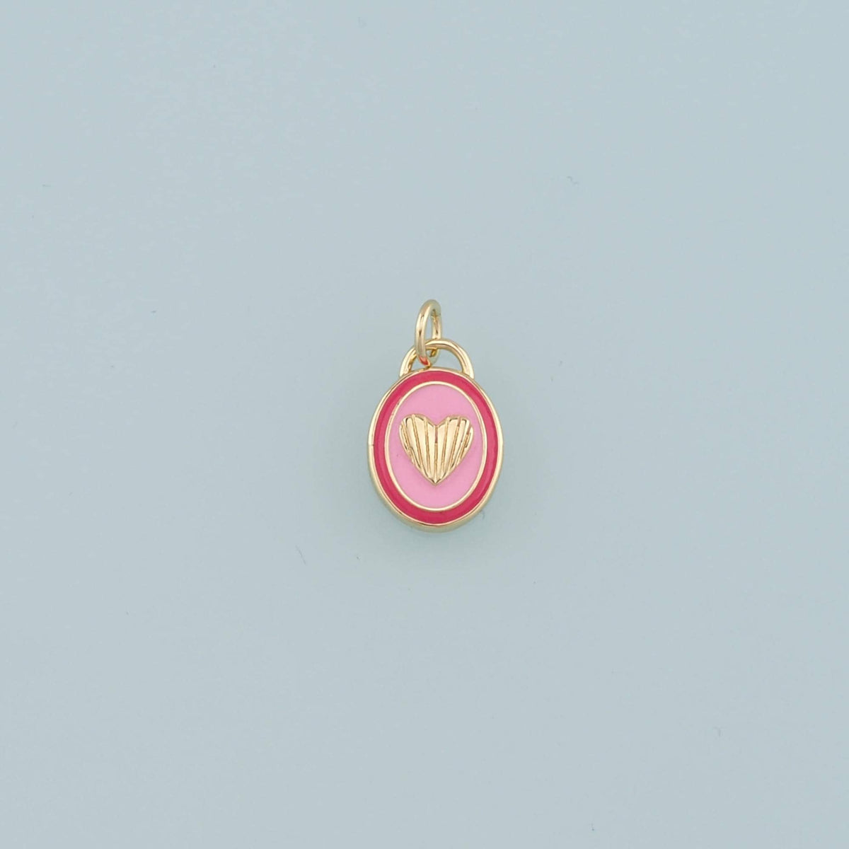 18K Gold Filled Heart Enamel Charm Pendant for Jewelry Making