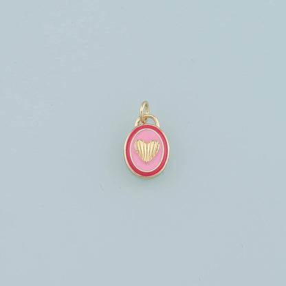 18K Gold Filled Heart Enamel Charm Pendant for Jewelry Making