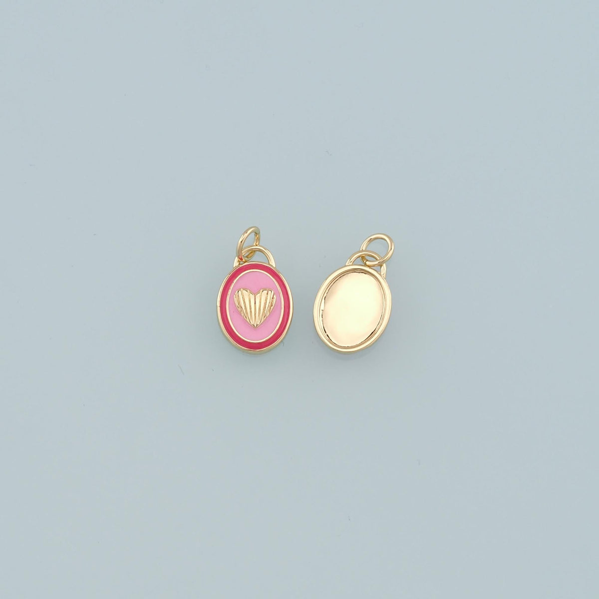 18K Gold Filled Heart Enamel Charm Pendant for Jewelry Making