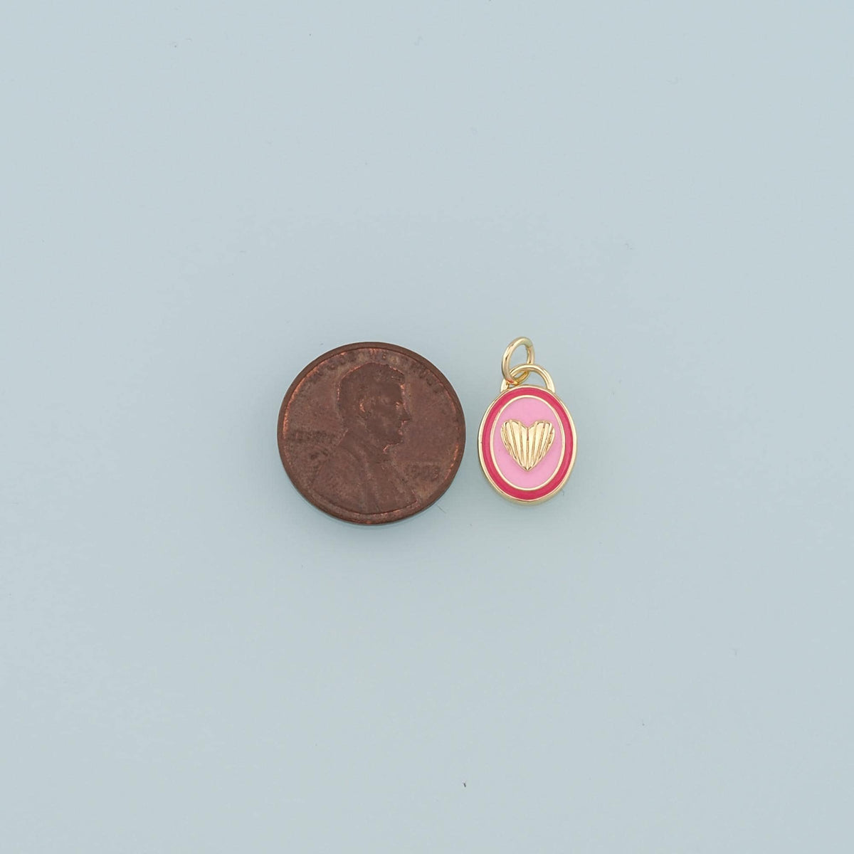 18K Gold Filled Heart Enamel Charm Pendant for Jewelry Making