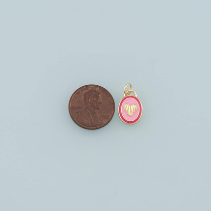 18K Gold Filled Heart Enamel Charm Pendant for Jewelry Making