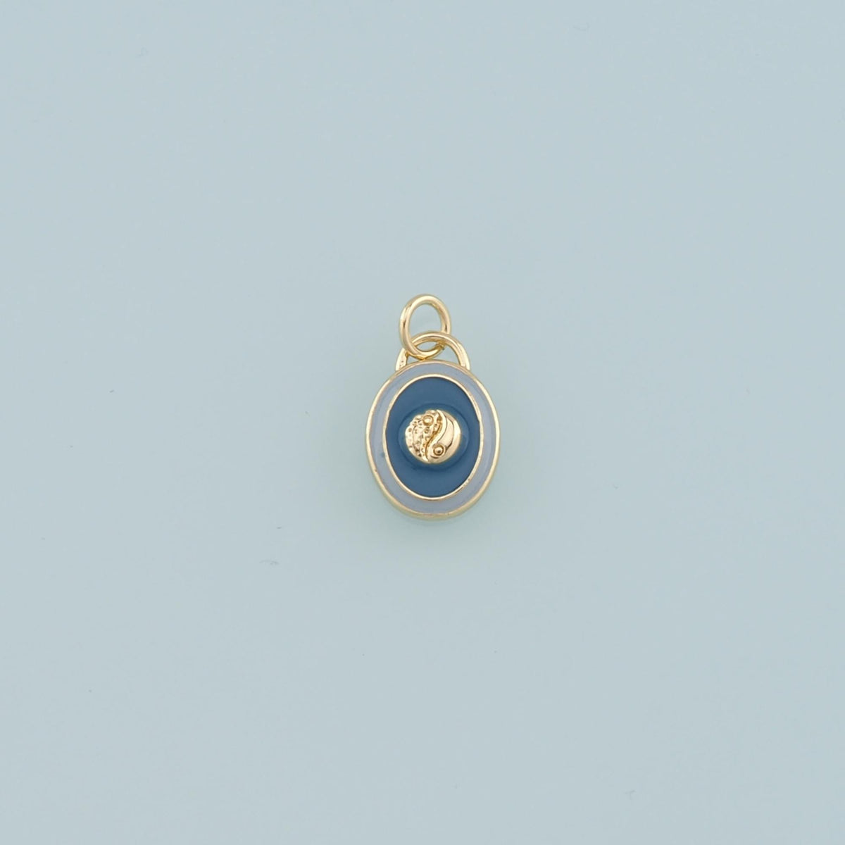 Gold Yin Yang Charms,18K Gold Filled Oval Pendant,Enamel Yin Yang Charm Bracelet Necklace for DIY Jewelry Making Supply
