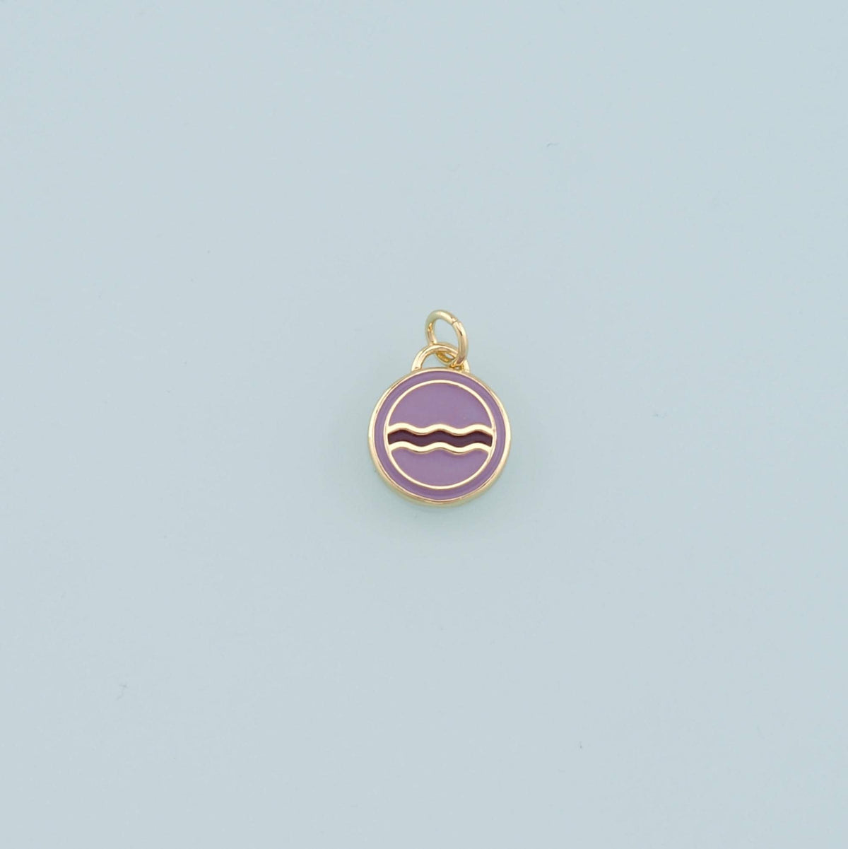 Gold Wave Charms,18K Gold Filled Wave Pendant,Enamel Wave Bracelet Necklace for DIY Jewelry Making Supply