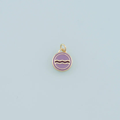 Gold Wave Charms,18K Gold Filled Wave Pendant,Enamel Wave Bracelet Necklace for DIY Jewelry Making Supply