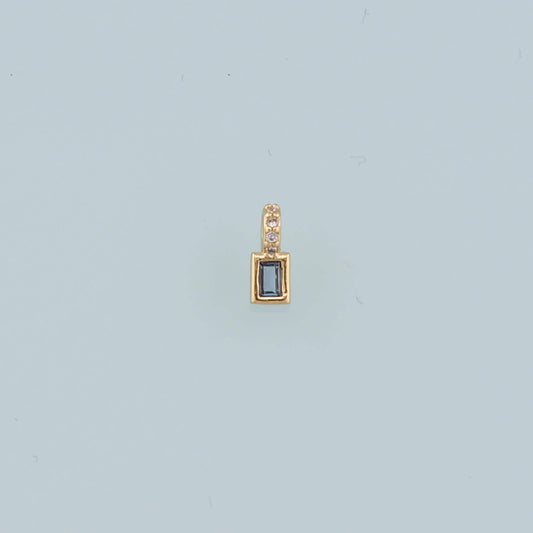 Gold Rectangle Crystal Charm,18K Gold Filled Tiny Crystal Pendant Bracelet Necklace for DIY Jewelry Making Supply
