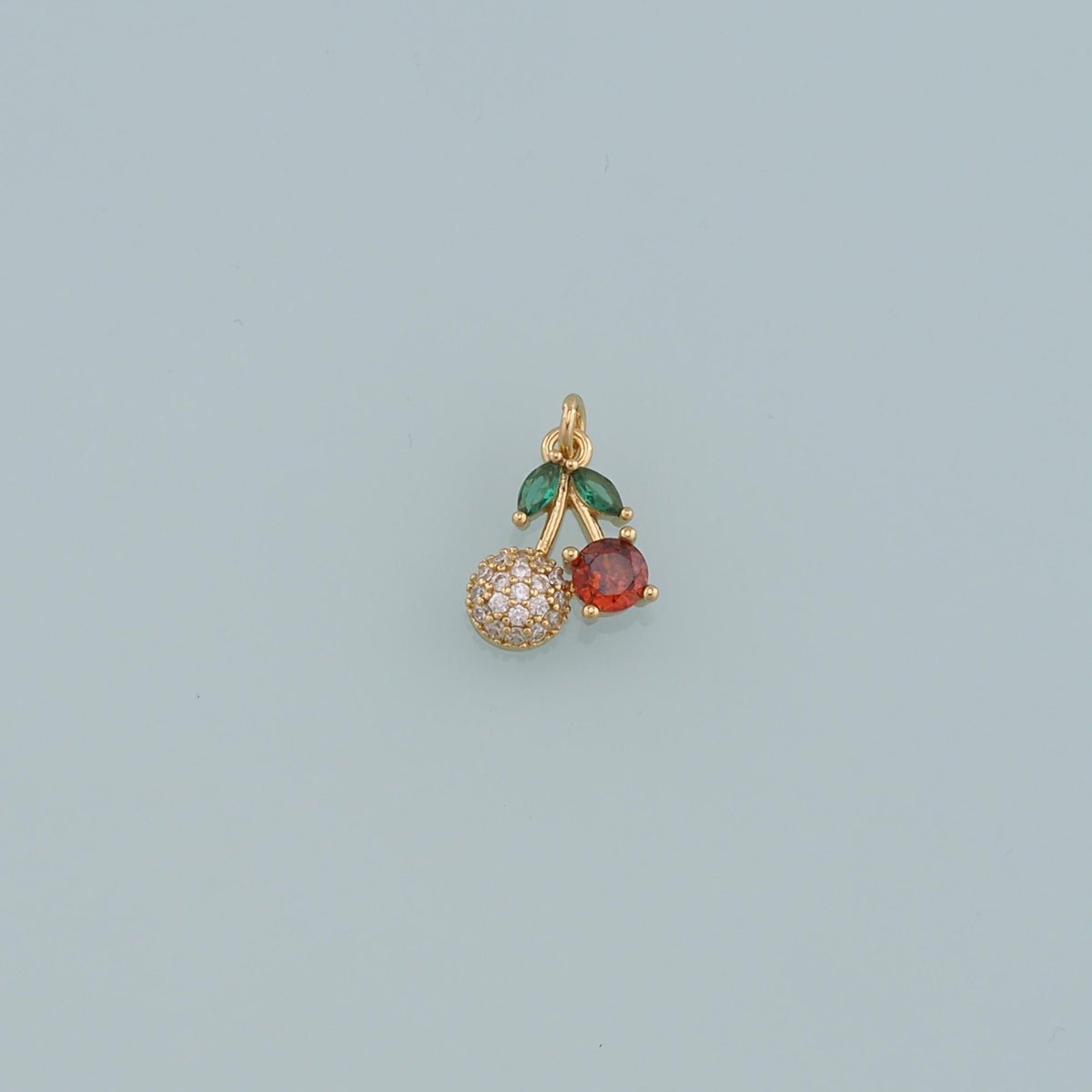 18K Gold Filled Cherry Charm Pendant for Jewelry Making
