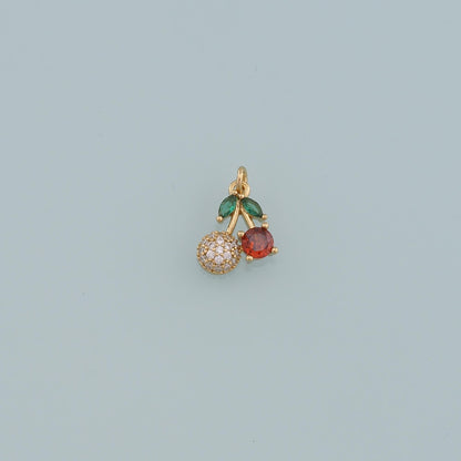 18K Gold Filled Cherry Charm Pendant for Jewelry Making