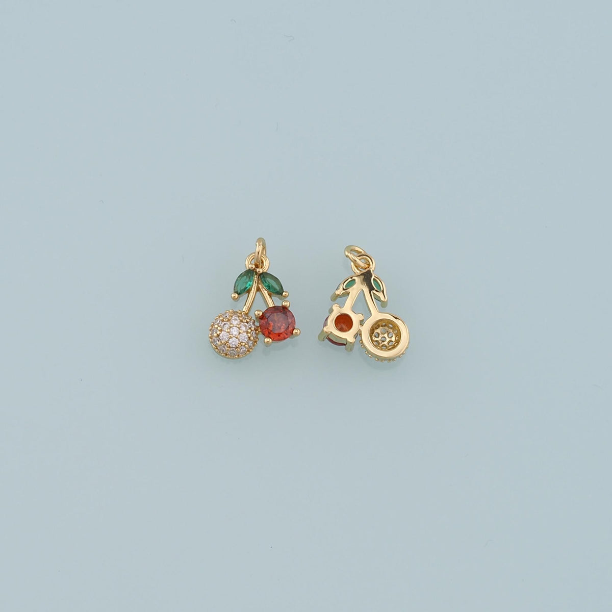 18K Gold Filled Cherry Charm Pendant for Jewelry Making