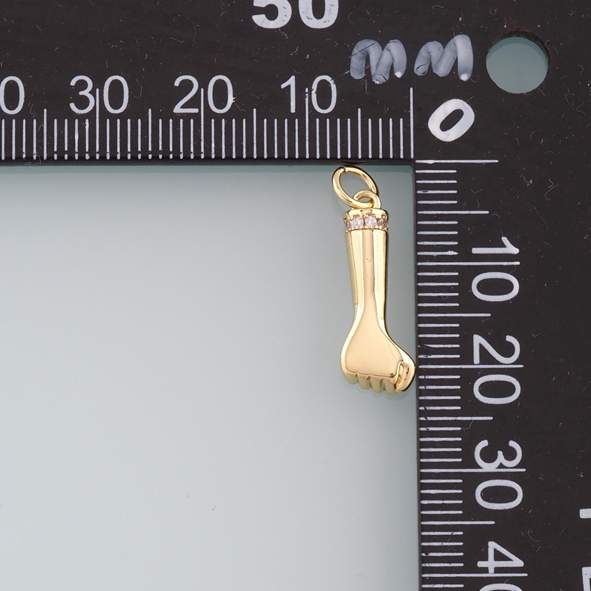 Gold Fist Charms,18K Gold Filled Fist Pendant,CZ Micro Pave Gesture Charm Bracelet Necklace for DIY Jewelry Making Supply