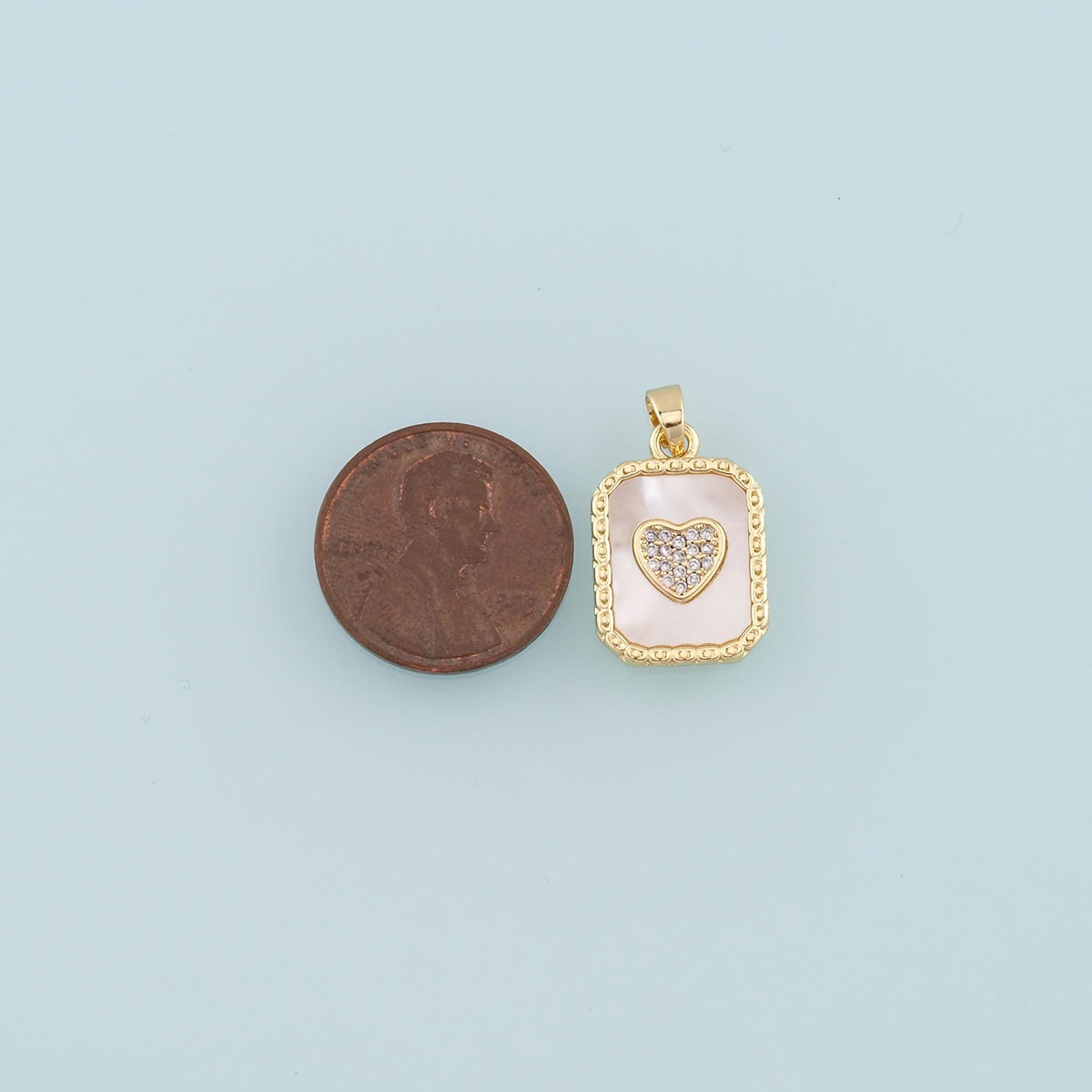 Gold Heart Charms,18K Gold Filled Shell Heart Pendant,Enamel Heart Charm Bracelet Necklace for DIY Jewelry Making Supply