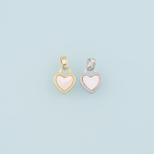 Gold Heart Charms,18K Gold Filled Shell Heart Pendant,Heart Charm Bracelet Necklace for DIY Jewelry Making Supply