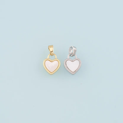 Gold Heart Charms,18K Gold Filled Shell Heart Pendant,Heart Charm Bracelet Necklace for DIY Jewelry Making Supply