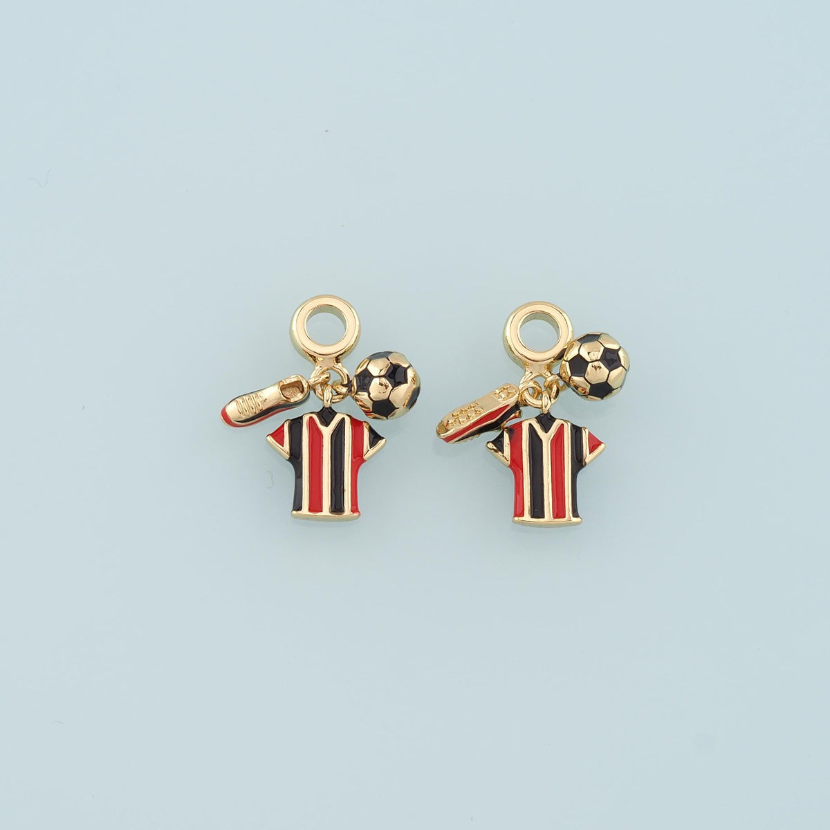 Gold Jersey Soccer Charm,18K Gold Football Pendant,Enamel Ball Sneakers Charm Bracelet Necklace for DIY Jewelry Making Supply