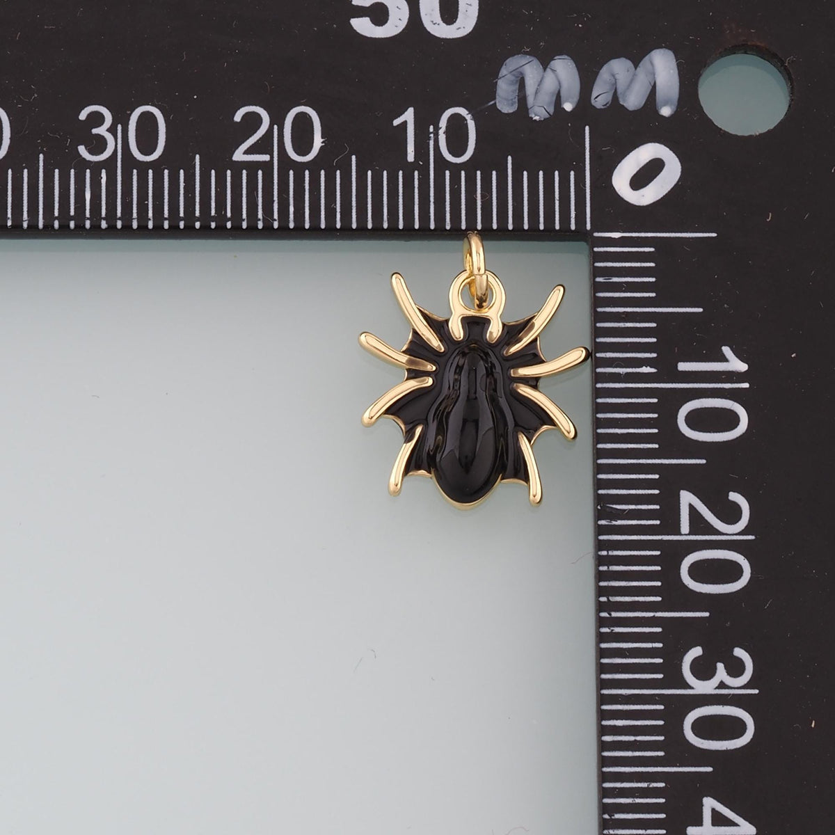 18K Gold Filled Spider Pendant,Enamel Spider halloween Charm Bracelet Necklace for DIY Jewelry Making Supply
