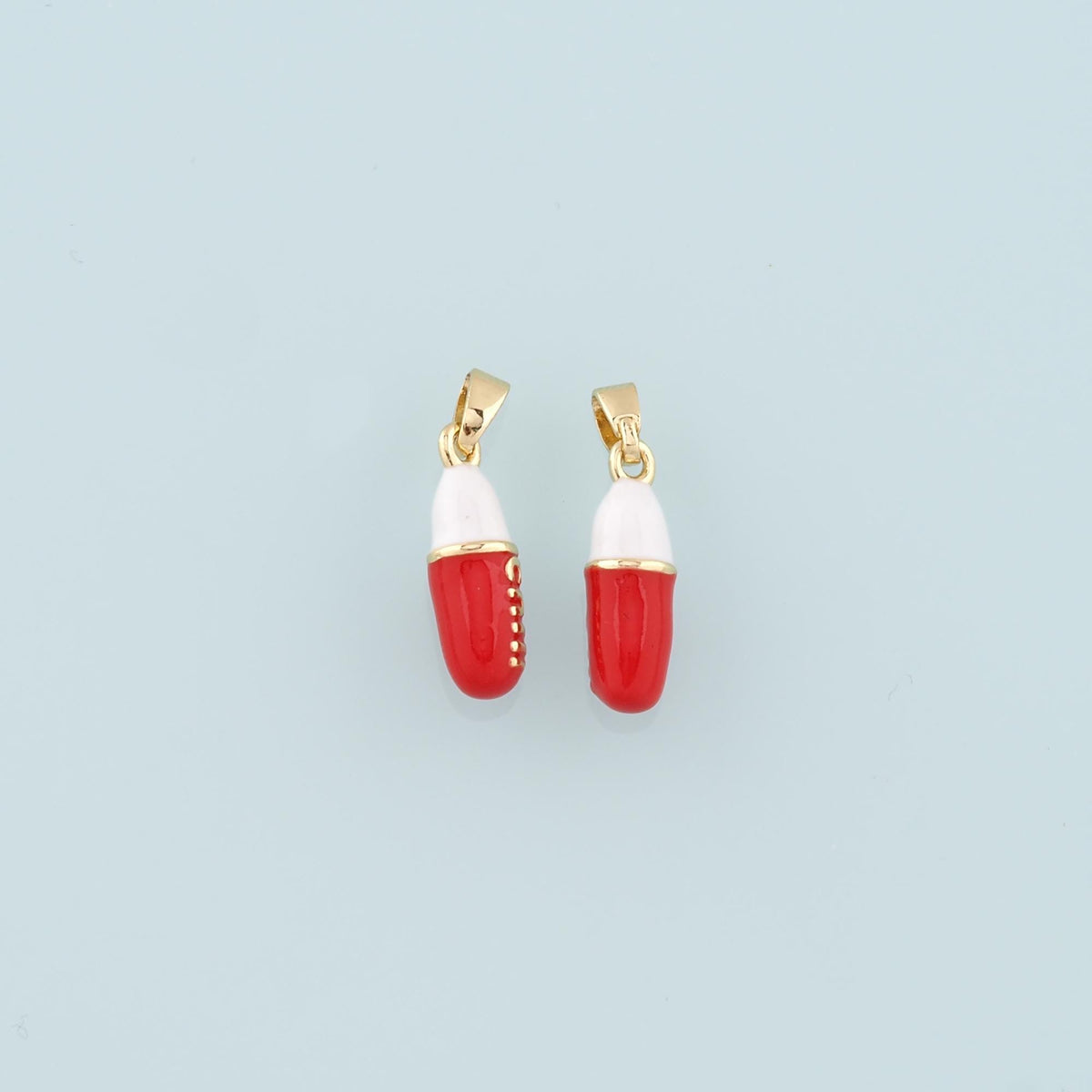 Gold Pill Charms,18K Gold Filled Capsule Pendant,Enamel Capsule Charm Bracelet Necklace for DIY Jewelry Making Supply