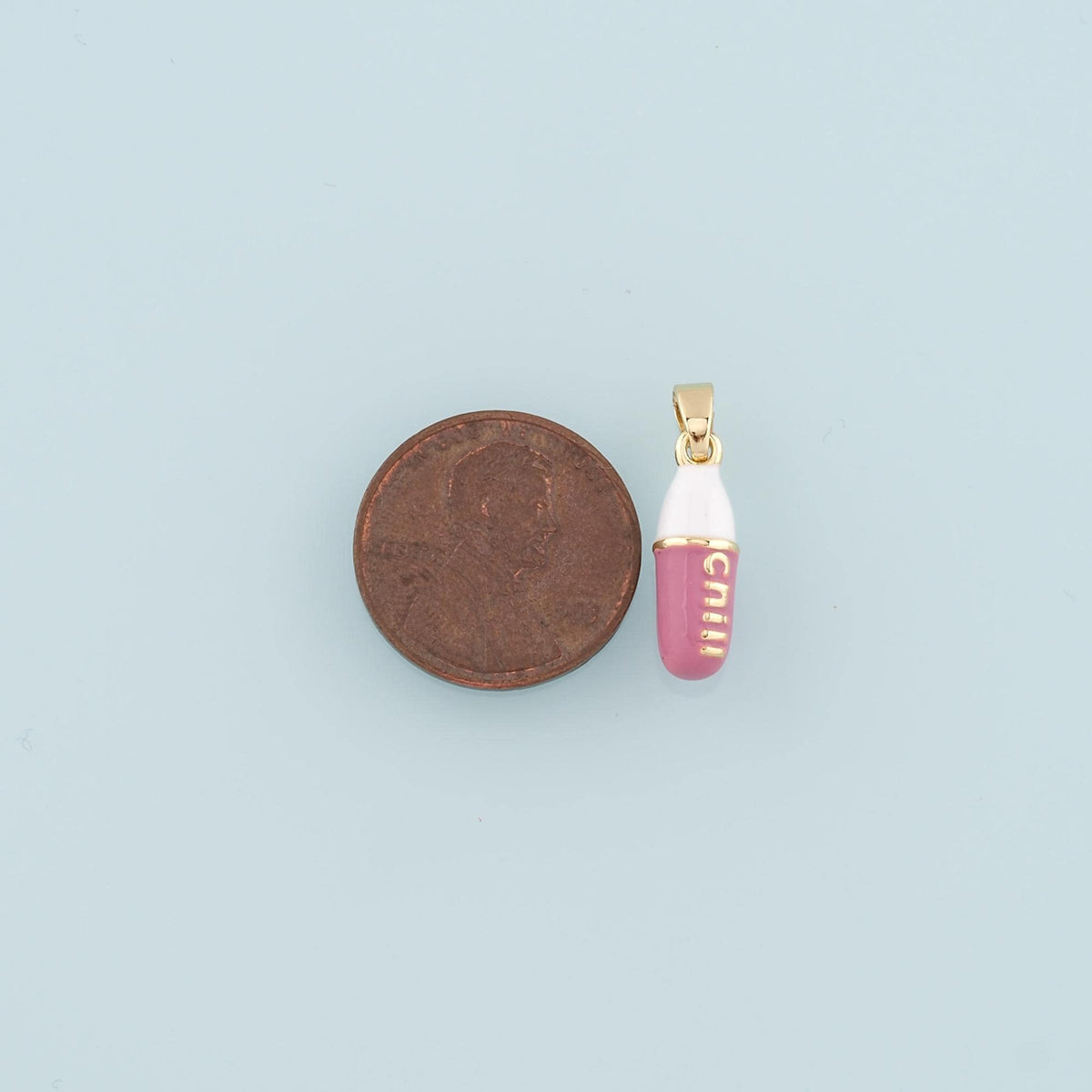Gold Pill Charms,18K Gold Filled Capsule Pendant,Enamel Capsule Charm Bracelet Necklace for DIY Jewelry Making Supply