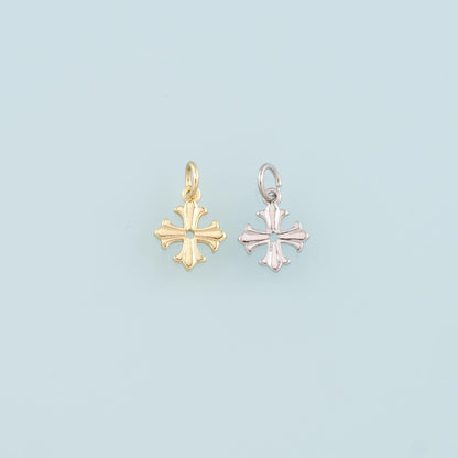 18K Gold Filled Cross Charm Pendant for Jewelry Making