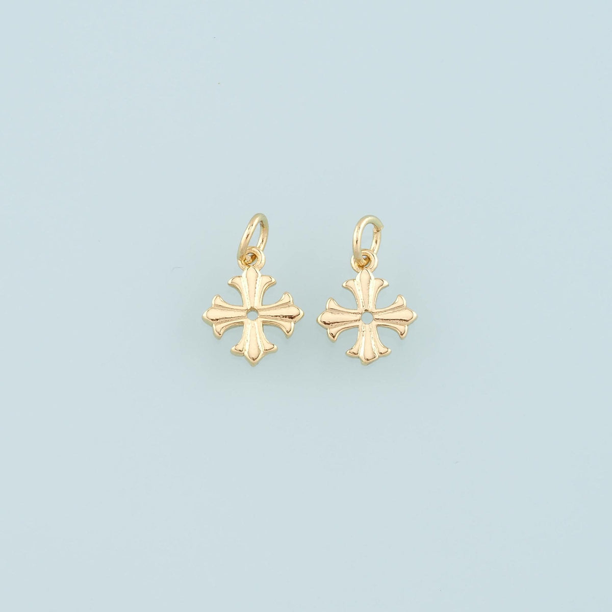 18K Gold Filled Cross Charm Pendant for Jewelry Making
