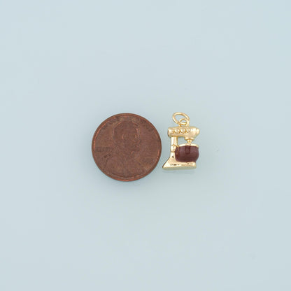 Gold Coffee Charm,18K Gold Filled Coffee Machine Pendant,Enamel Coffee Machine Charm Bracelet Necklace for DIY Jewelry Making