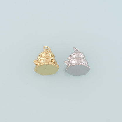 18K Gold Filled Cake Pendant,Dainty Cake Charm Bracelet Necklace for DIY Jewelry Making Supply