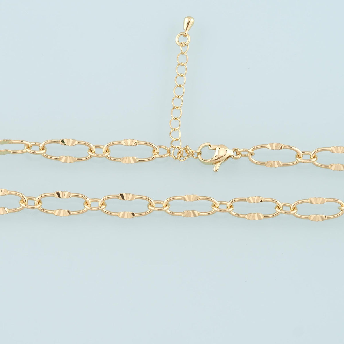 18K Gold Filled Oval Paperclip Chain 2 in for Jewelry Making