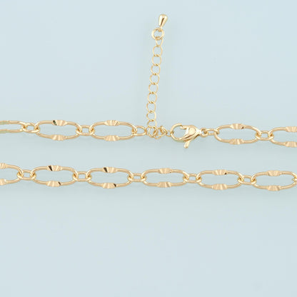 18K Gold Filled Oval Paperclip Chain 2 in for Jewelry Making